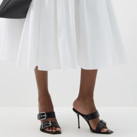 Alexander McQueen Shoes - Alexander McQueen Blank Punk 90 Buckled Leather Sandal Sz 9